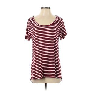 LuLaRoe LLR Women's Classic Tee Small Red White Stripe Ribbed